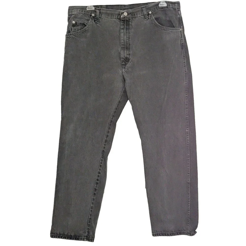 Wrangler Authentics Men's Black Denim Jeans 40x30 Relaxed Straight Leg 96501CB